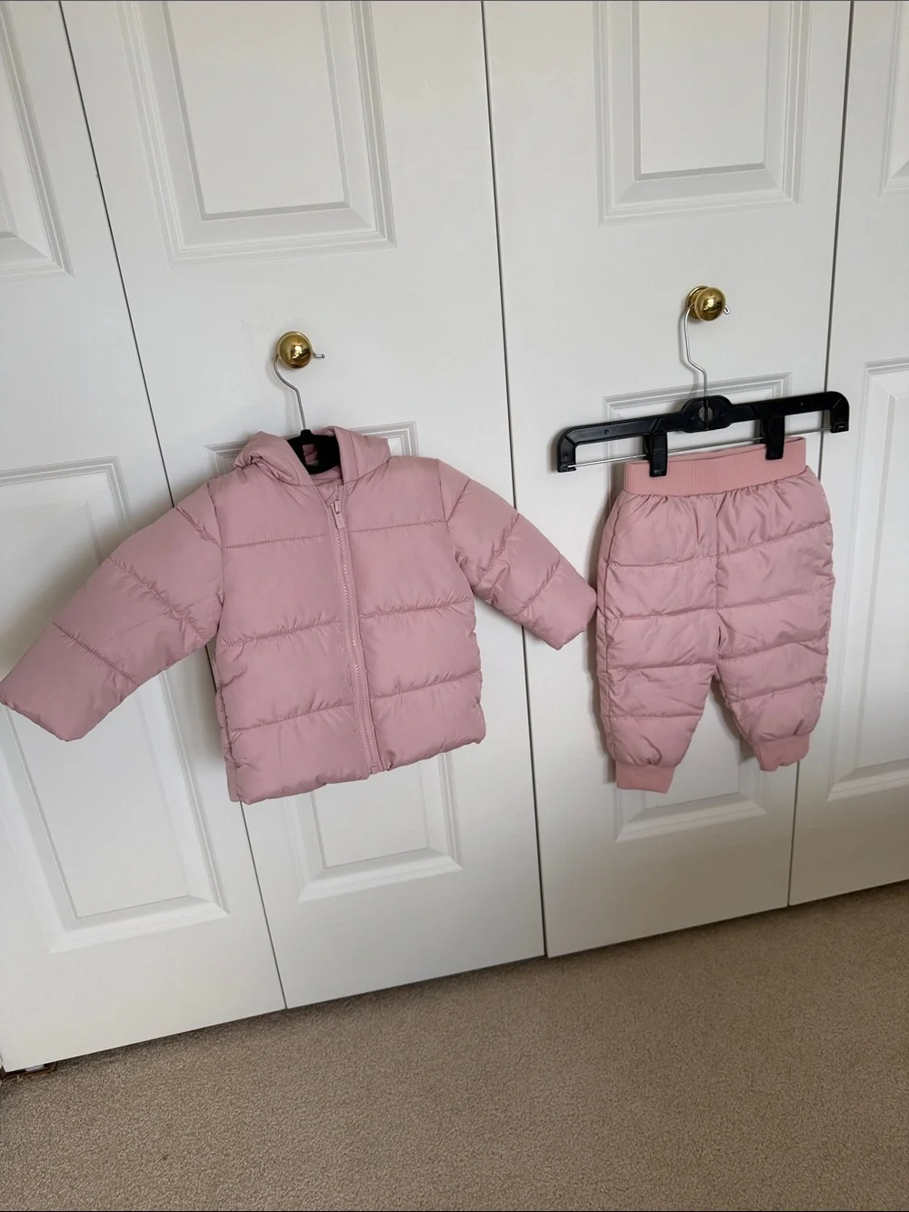 Old Navy Pink Puffer Jacket and Pants Set